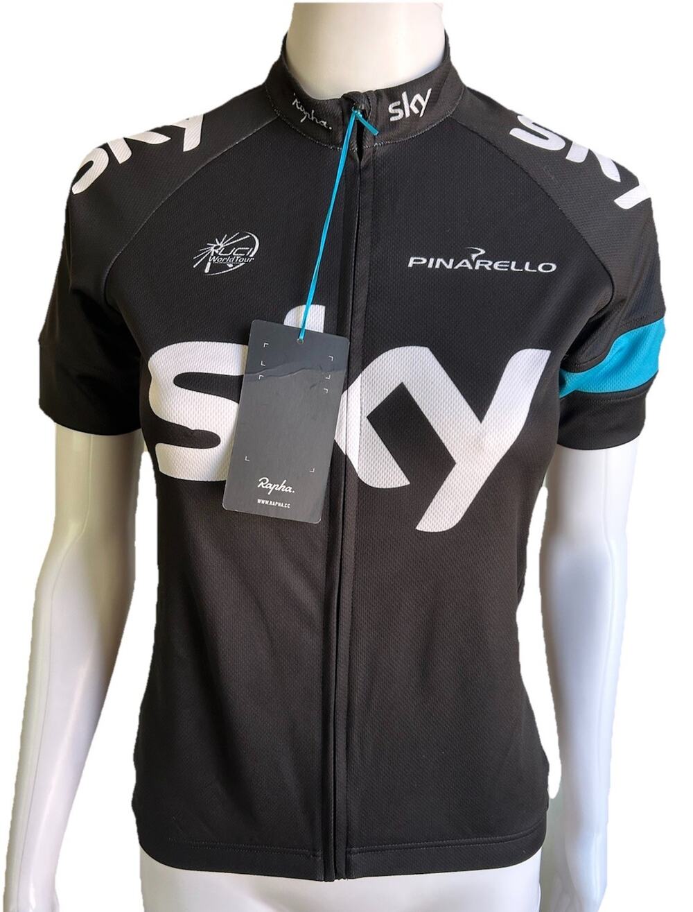 Rapha Team Sky Pinarello Cycling Jersey Womens S Black Blue NWT Pro Team